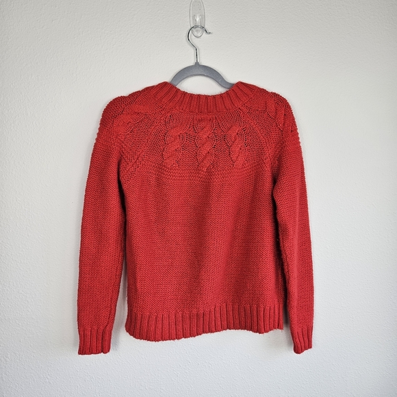 Aerie Red Cable Knit Chunky Sweater S - Picture 2 of 4